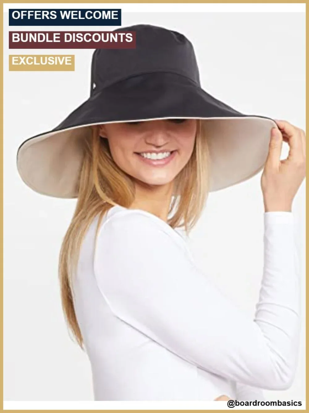 UPF 50+ Ultra Wide Brim Sun Hat with Ponytail Opening, Lightweight, Packable